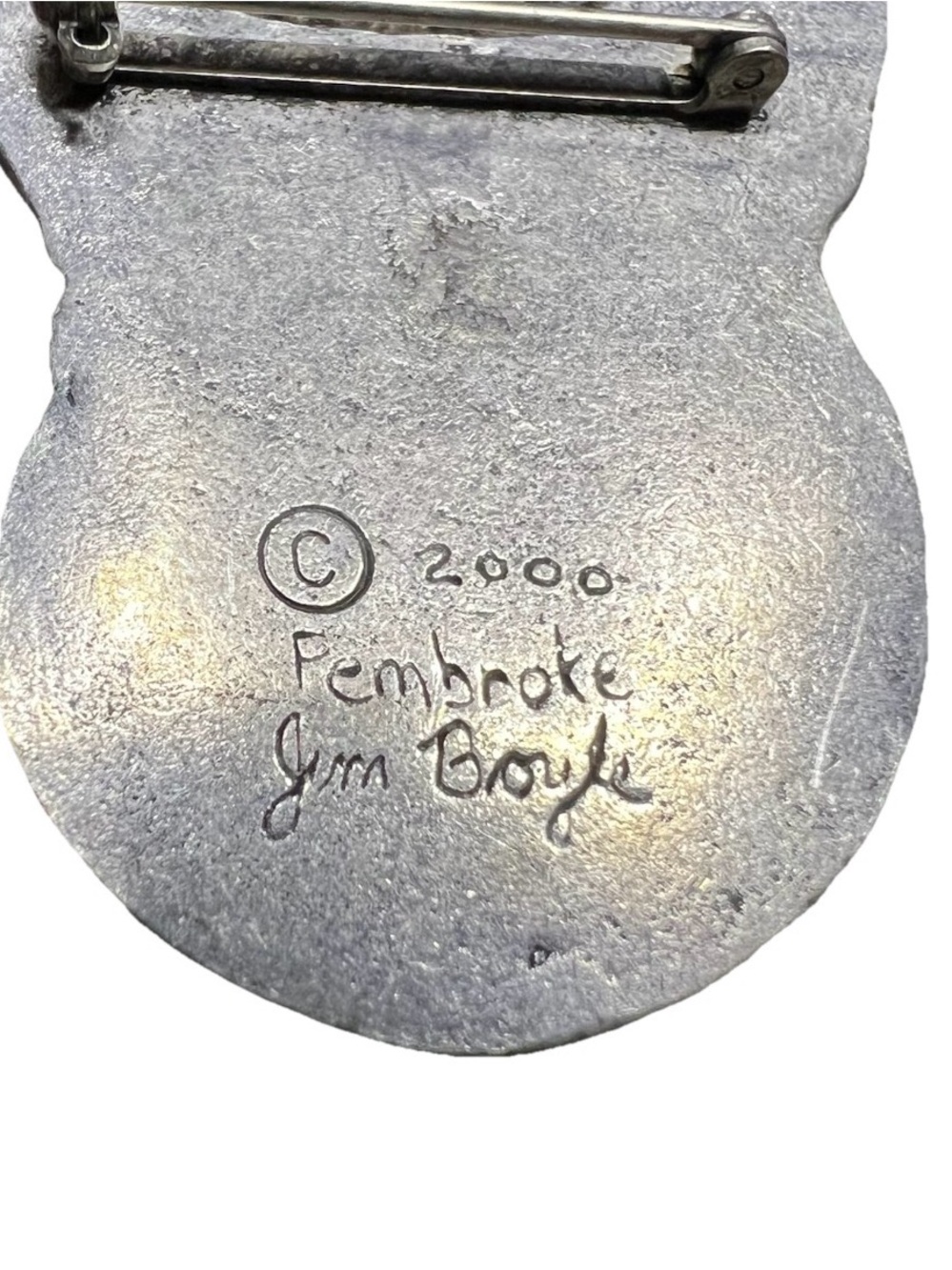 Vtg 2000 Jim Boyle Pewter Pembroke Welsh Corgi Brooch Pin Signed - Picture 5 of 7